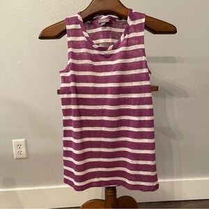 J. Jill 100% Linen Sleeveles, Lightweight Shirt, Striped Purple and White - BNWT